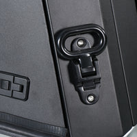 The Worksite — heavy-duty side latch and tie-down ring detail